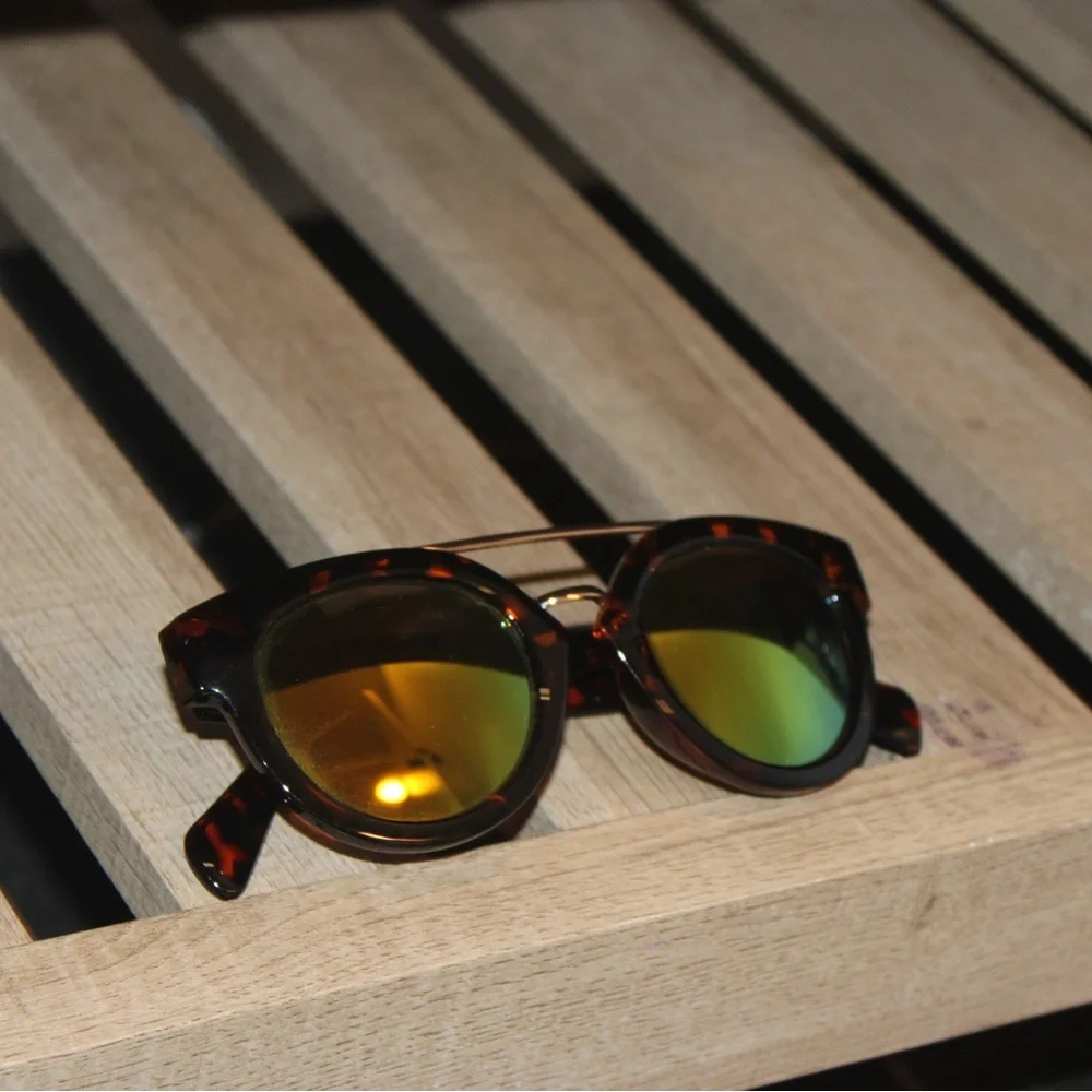 Tortoise Shell Sunglasses with Gold Lenses